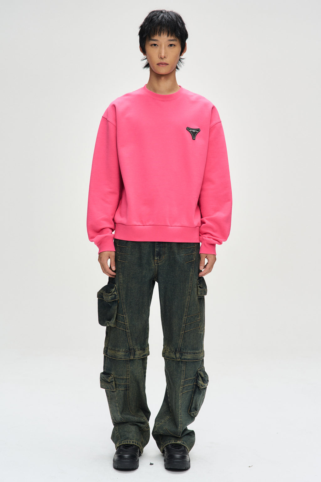 Andersson Bell - Unisex Stool Patch Logo Sweatshirts (Pink) product image 4 | TRAB K-Fashion Australia