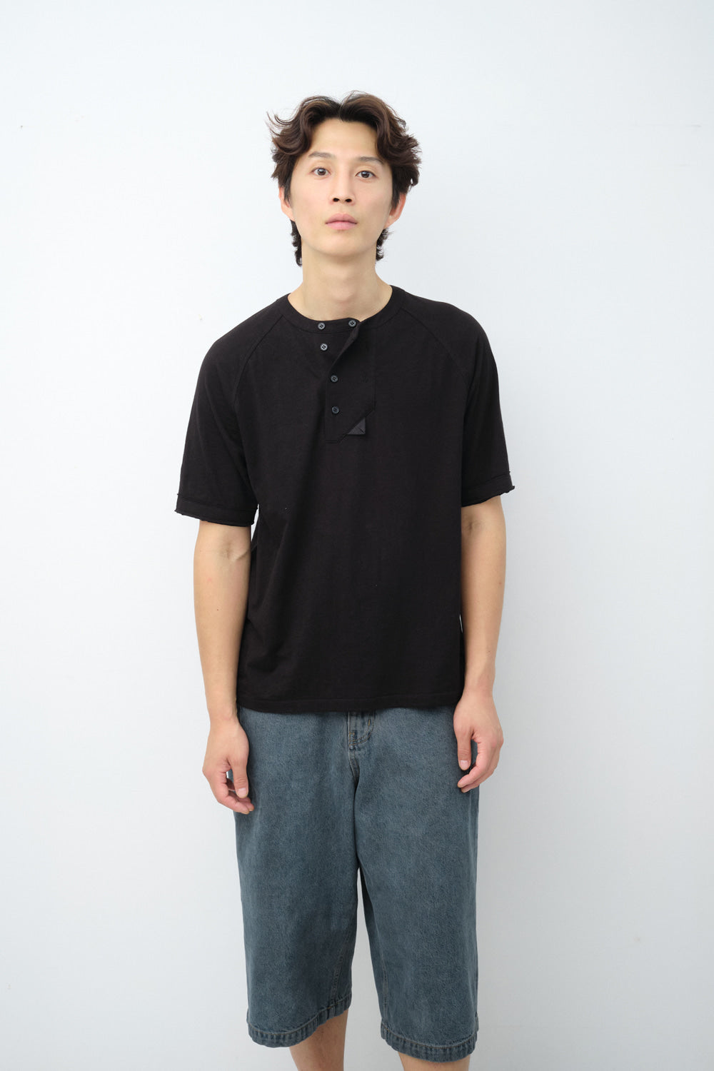 Hatchingroom - Double Breasted Tee Slub (Black) product image 5 | TRAB K-Fashion Australia