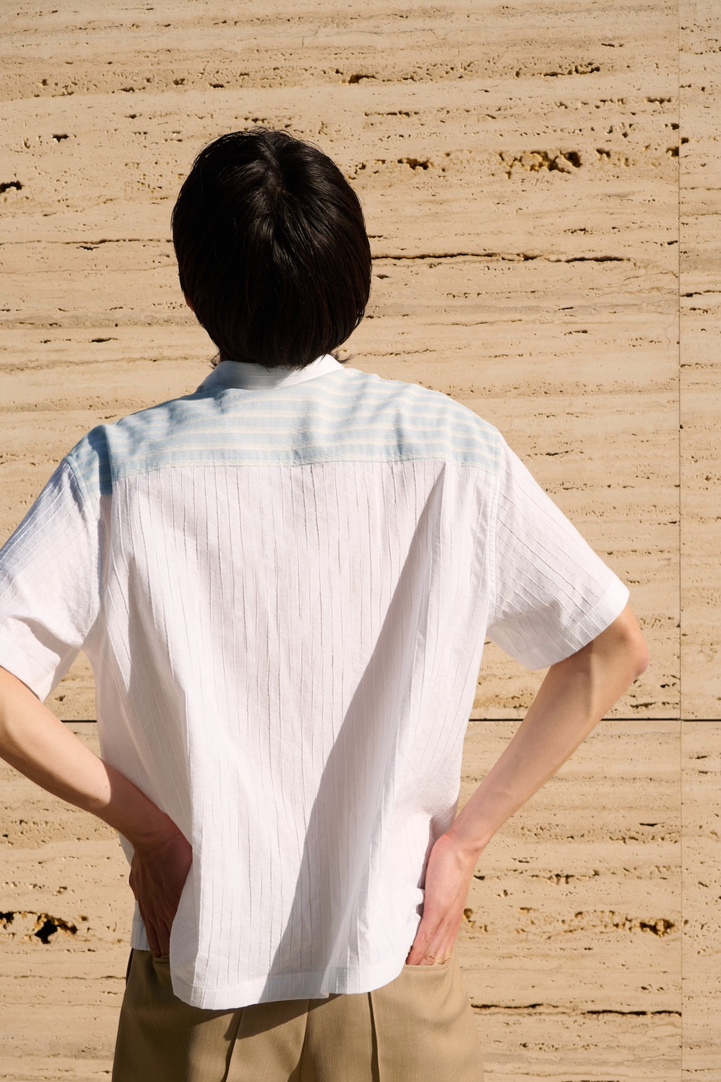 STU - Stripe Panel Shirt (White) product image 11 | TRAB K-Fashion Australia