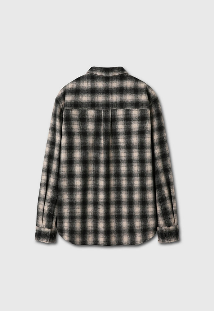 Tonywack - Ombré Wool Check Shirt (Black/Ecru) product image 8 | TRAB K-Fashion Australia