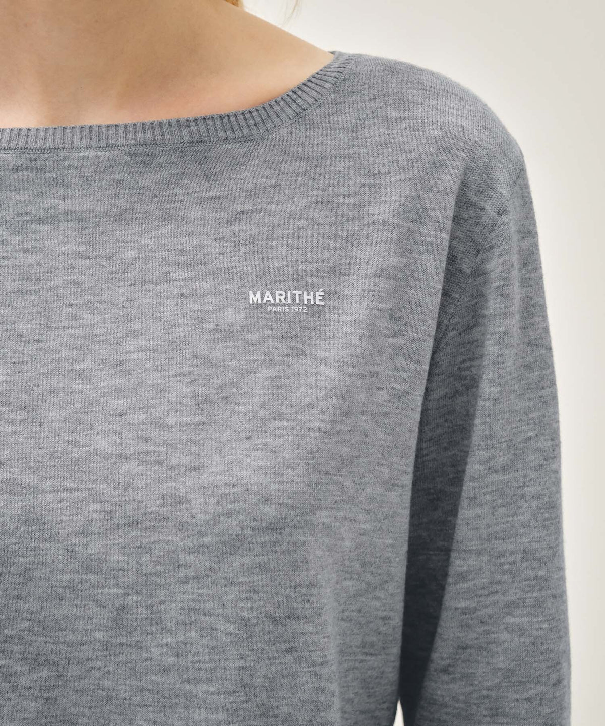 Marithe & Francois Girbaud - Boat Neck Knit Pullover (Melange Gray) product image 4 | TRAB K-Fashion Australia