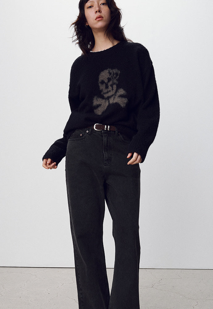 Tonywack - Brushed Alpaca Cranial Bone Sweater (Black) product image 2 | TRAB K-Fashion Australia