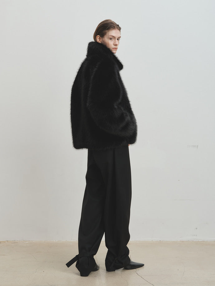Tonywack - Faux Fur Relaxed Blouson (Black) product image 4 | TRAB K-Fashion Australia