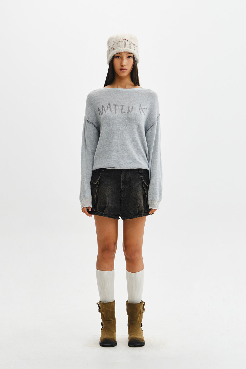 Matin Kim - Matin Dual Tone Knit Pullover (Mint) product image 7 | TRAB K-Fashion Australia