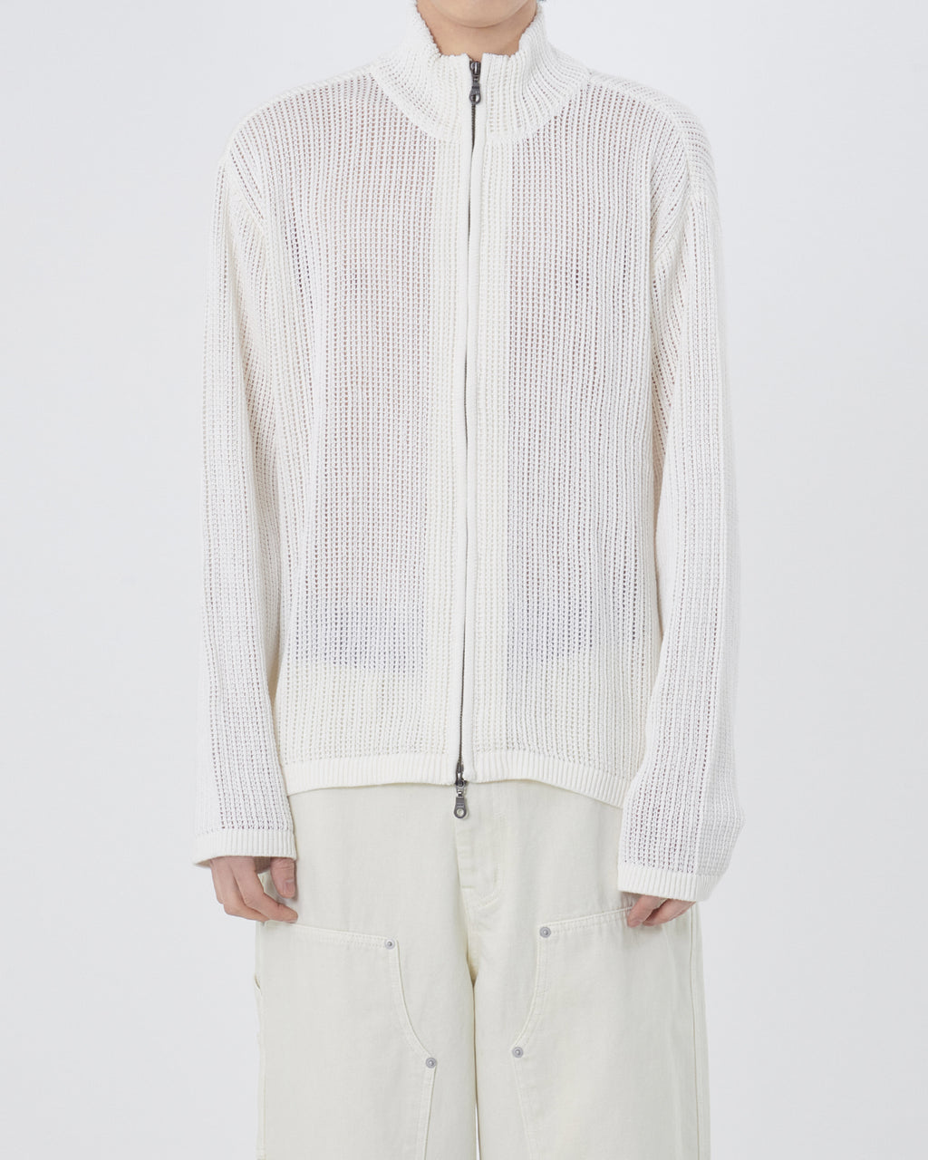 Brownyard - Knit Zip Up (Ivory) product image 1 | TRAB K-Fashion Australia