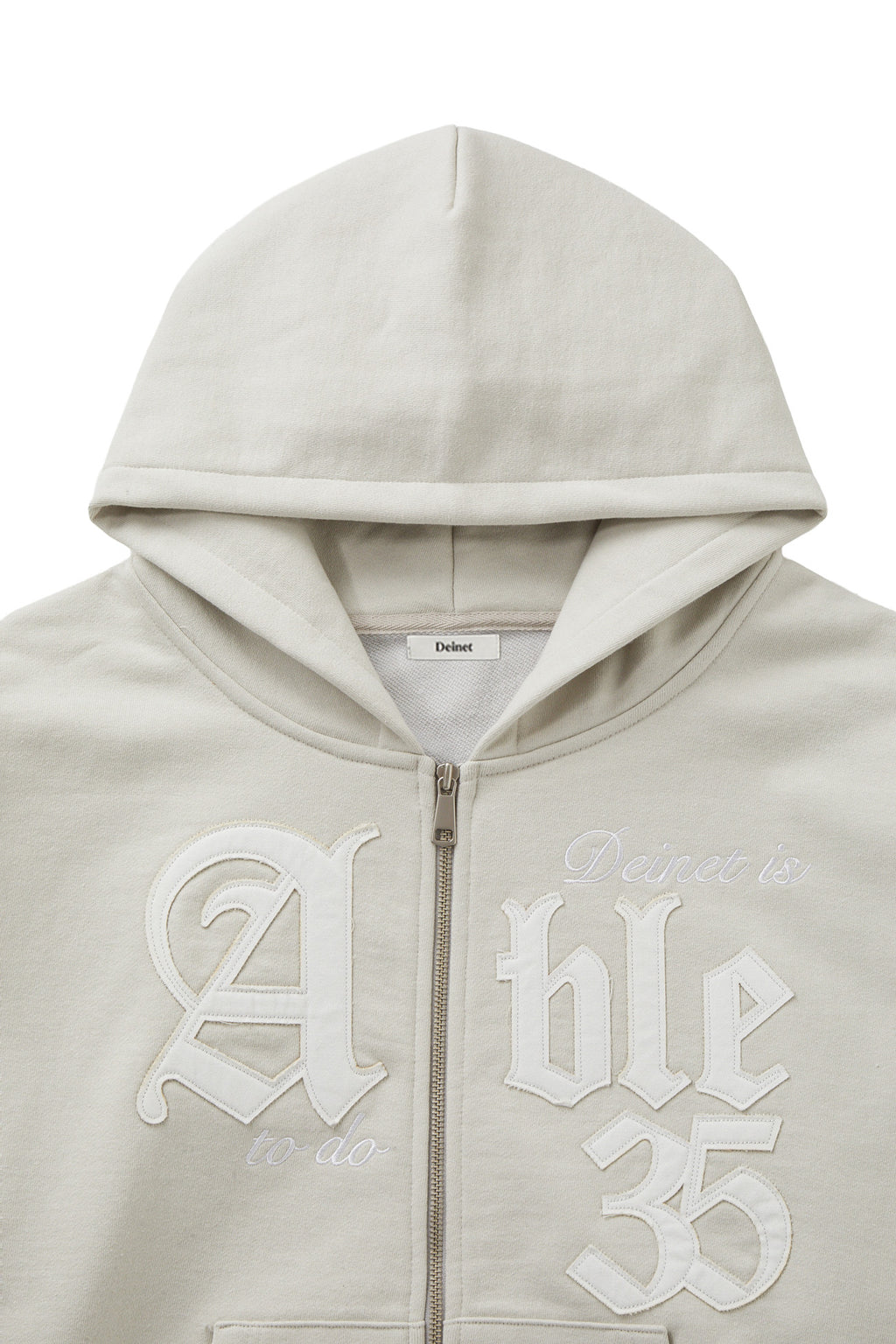 Deinet - Applique Able Oversize Hood Zip Up (Grey) product image 3 | TRAB K-Fashion Australia