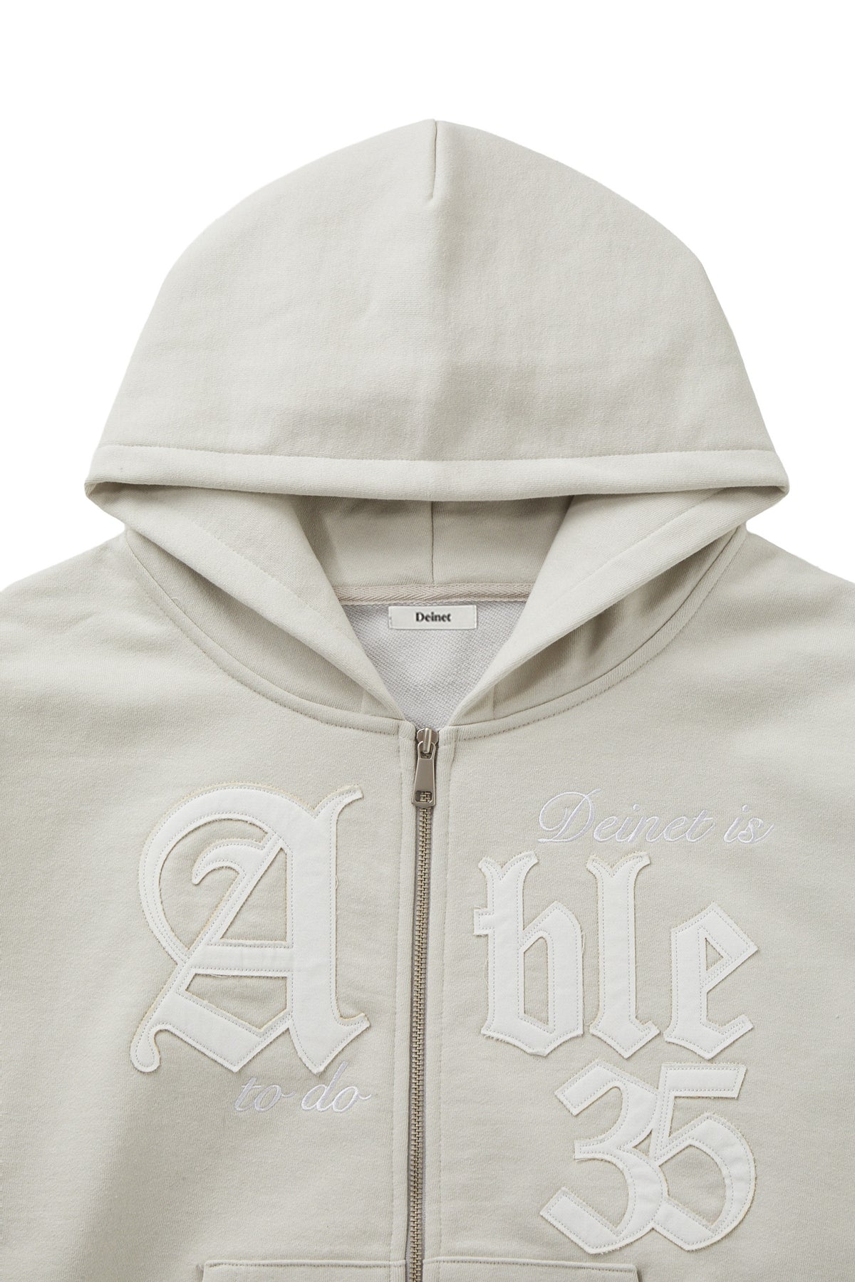 Deinet - Applique Able Oversize Hood Zip Up (Grey) product image 3 | TRAB K-Fashion Australia