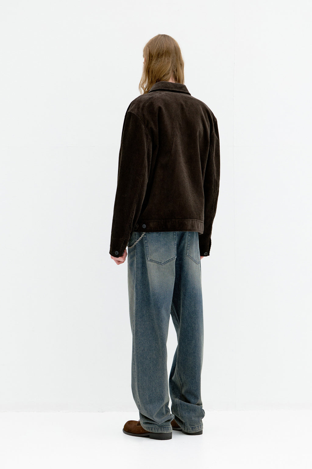 Coor - Mid Wale Corduroy Zip-Up Jacket (Washed Black) product image 4 | TRAB K-Fashion Australia