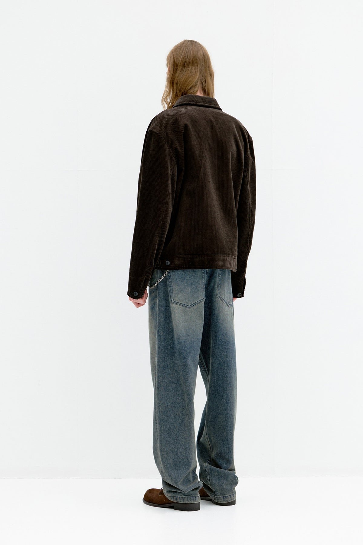 Coor - Mid Wale Corduroy Zip-Up Jacket (Washed Black) product image 4 | TRAB K-Fashion Australia