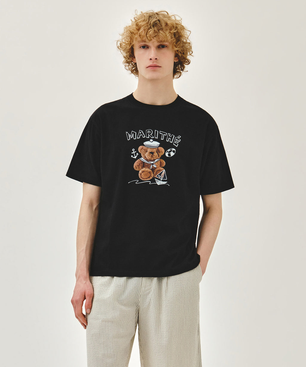 Marithe & Francois Girbaud - Marine Drawing Doodle Graphic Tee (Black) product image 1 | TRAB K-Fashion Australia
