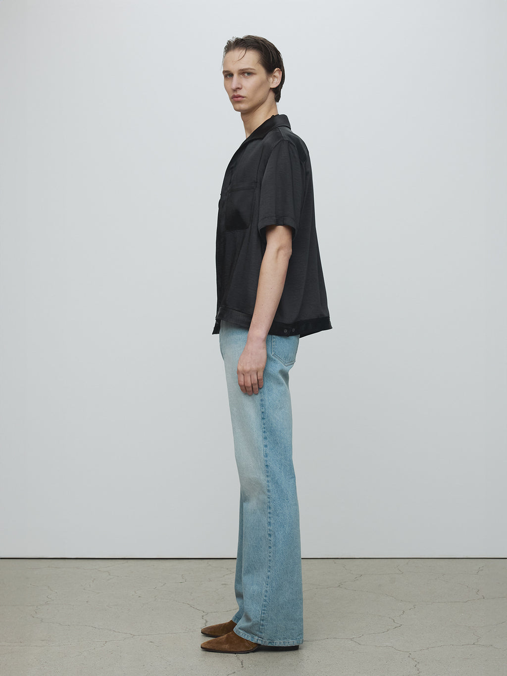Tonywack - One Piece Collar Half Sleeve Shirt (Black) product image 3 | TRAB K-Fashion Australia