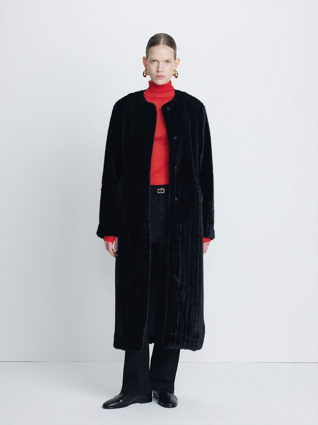 Tonywack - Faux Fur Long Coat (Black) product image 1 | TRAB K-Fashion Australia