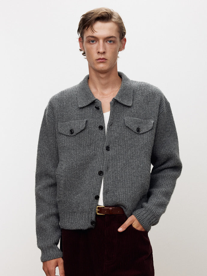 Tonywack - Wool And Cotton Knitted Trucker (Melange Grey) product image 6 | TRAB K-Fashion Australia