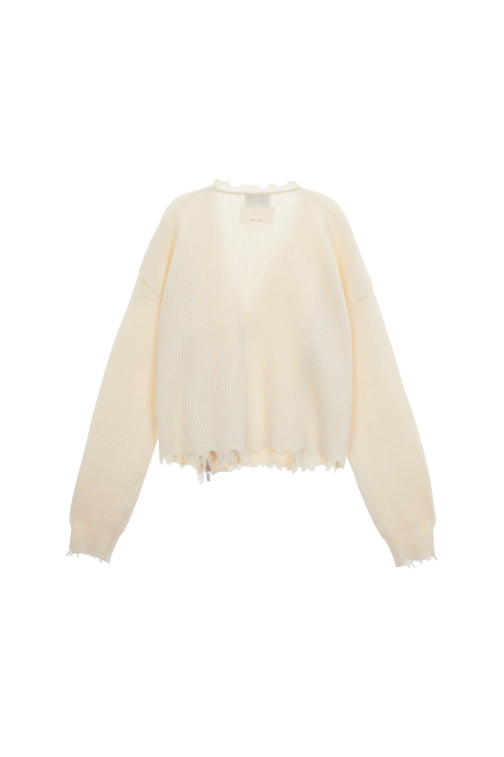Matin Kim - Pinched Two Way Knit Zip Cardigan (Ivory) product image 2 | TRAB K-Fashion Australia