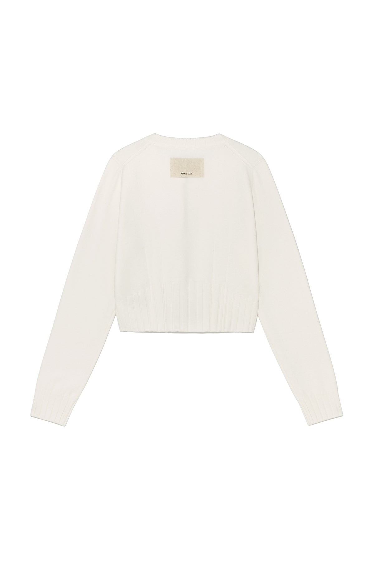 Matin Kim - Round Neck Zip Up Crop Cardigan (Ivory) product image 2 | TRAB K-Fashion Australia