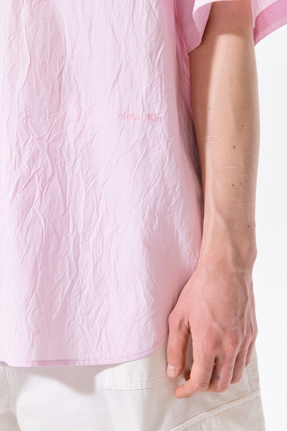 Matin Kim - Small Logo Over Fit Shirt (Pink) product image 12 | TRAB K-Fashion Australia