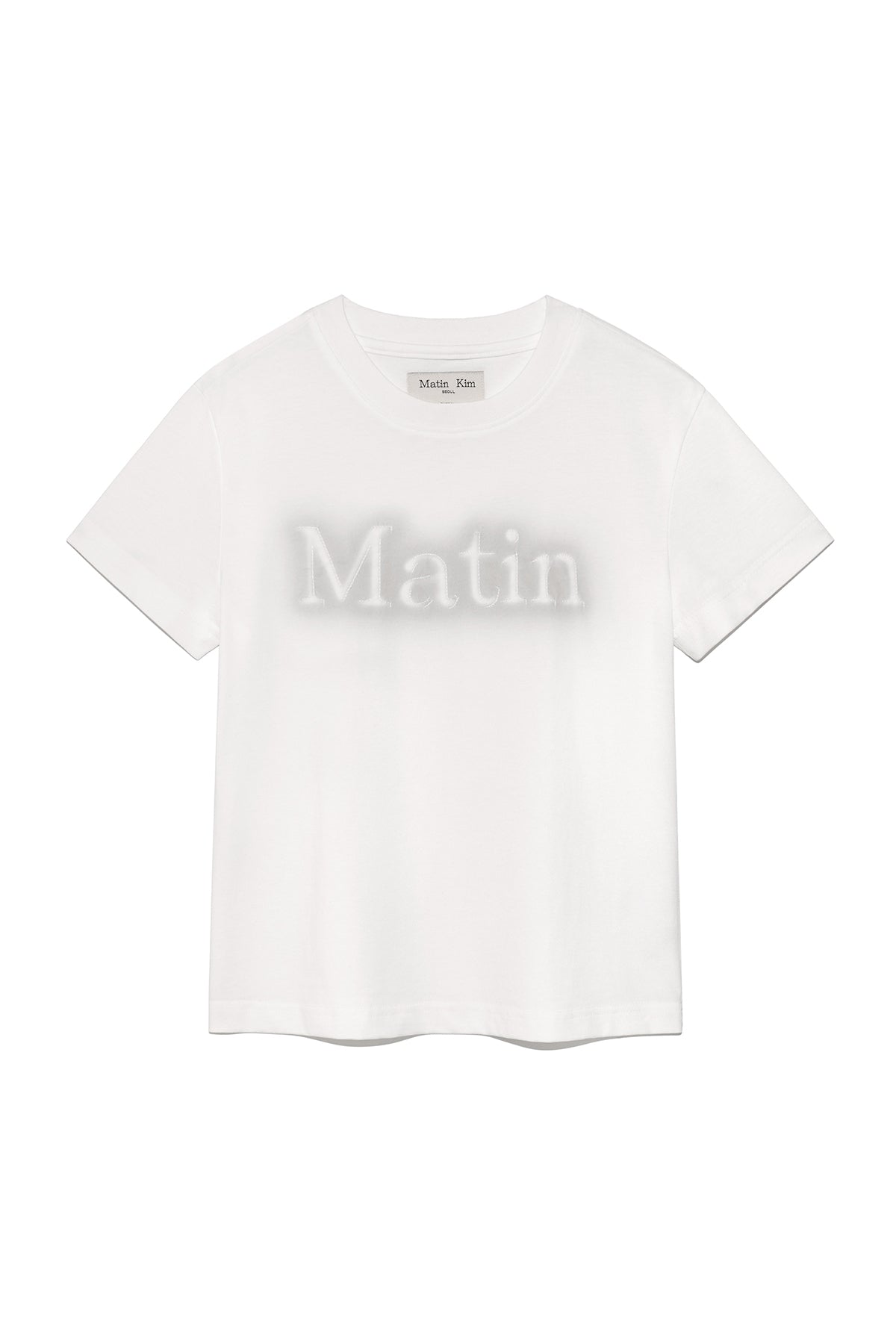 Matin Kim - Matin Shadow Typo Top (White) product image 1 | TRAB K-Fashion Australia
