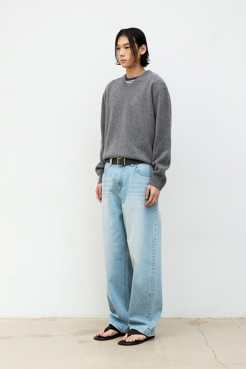 Coor - Ice Blue Washed Baggy Fit Jeans (Ice Blue) product image 3 | TRAB K-Fashion Australia