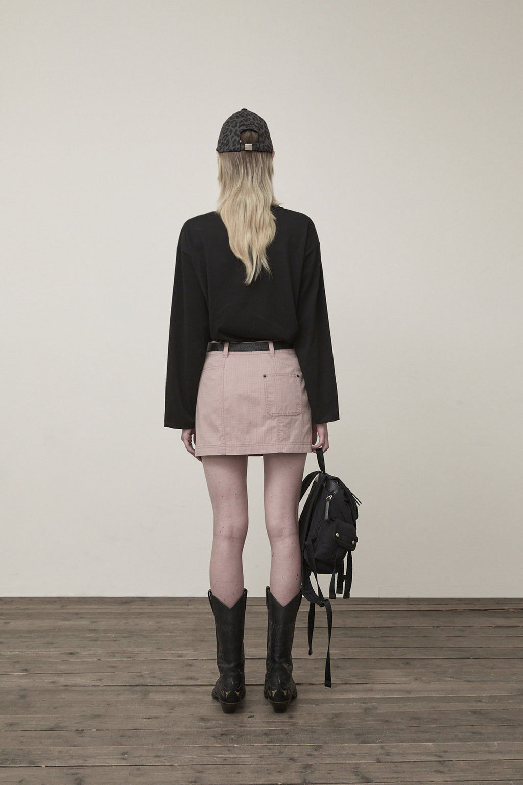 Matin Kim - Pocket Foldover Wrap Mini Skirt (Indian Pink) product image 7 | TRAB K-Fashion Australia