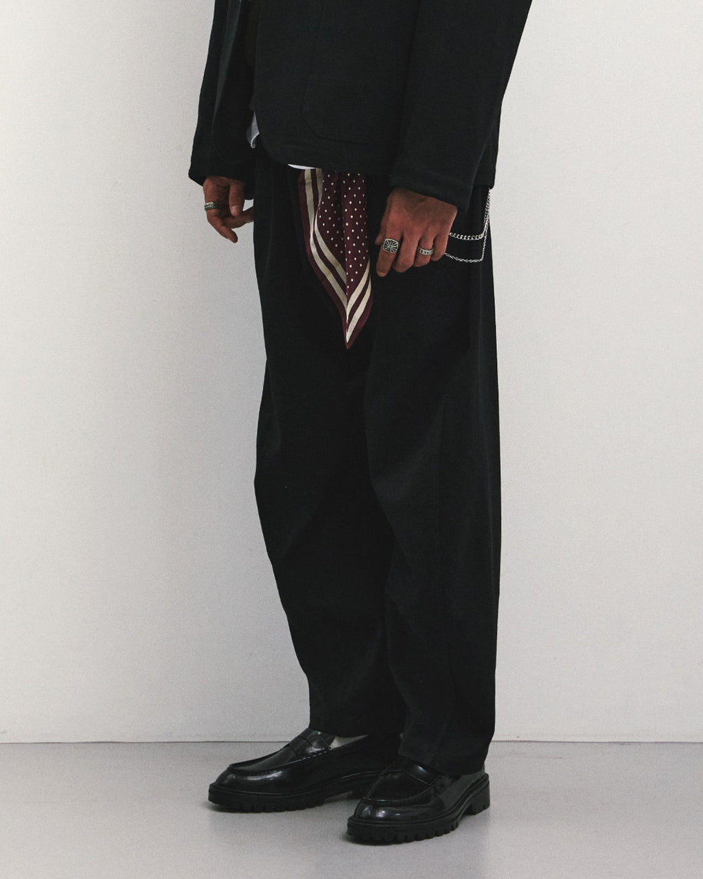 Eastlogue - Cinch Back Curved Pants (Black Twill) product image 3 | TRAB K-Fashion Australia