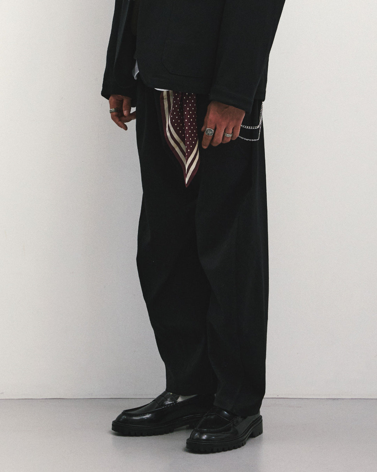 Eastlogue - Cinch Back Curved Pants (Black Twill) product image 3 | TRAB K-Fashion Australia