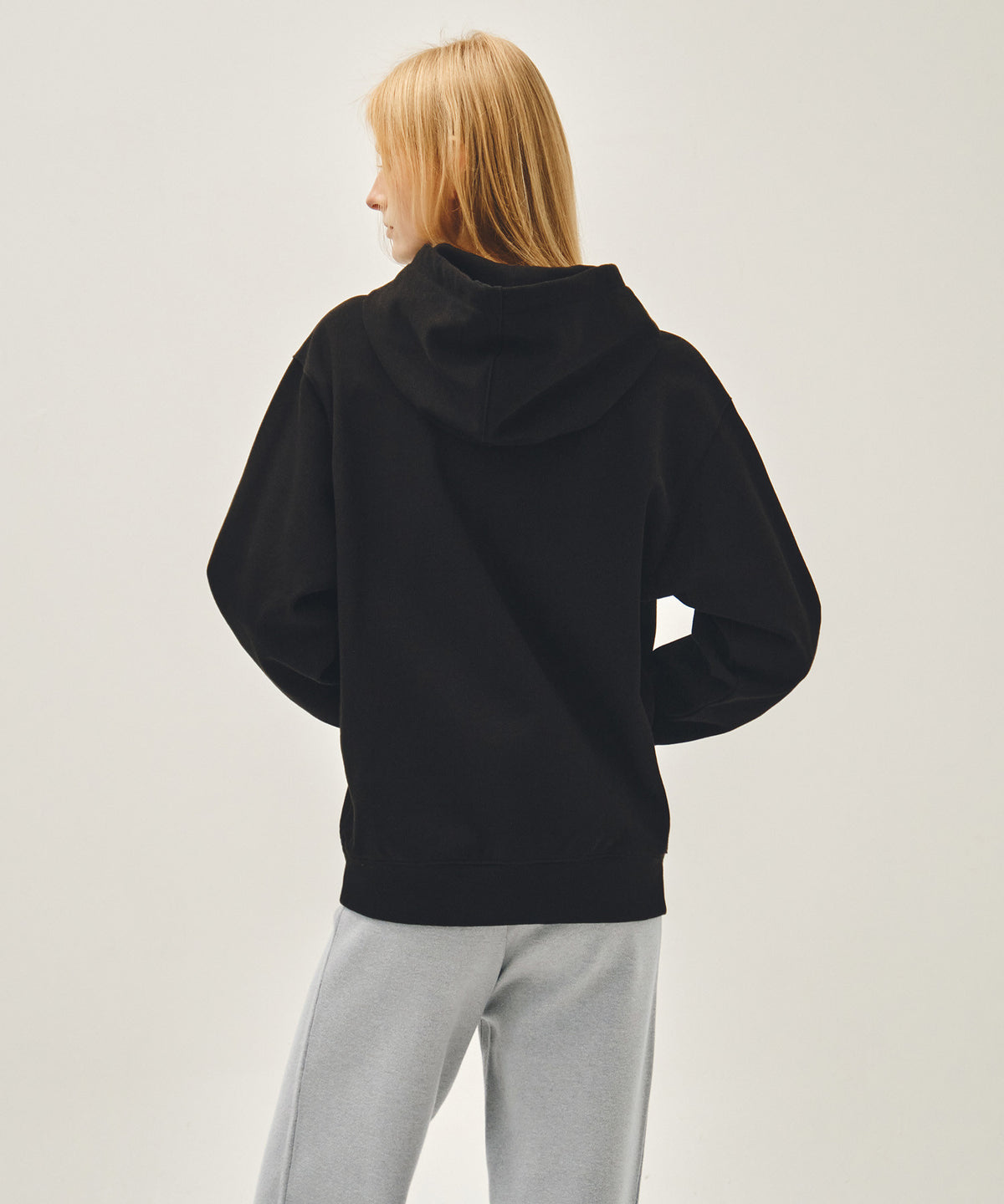 Marithe & Francois Girbaud - Classic Logo Embroidery Hoodie (Black Black) product image 3 | TRAB K-Fashion Australia