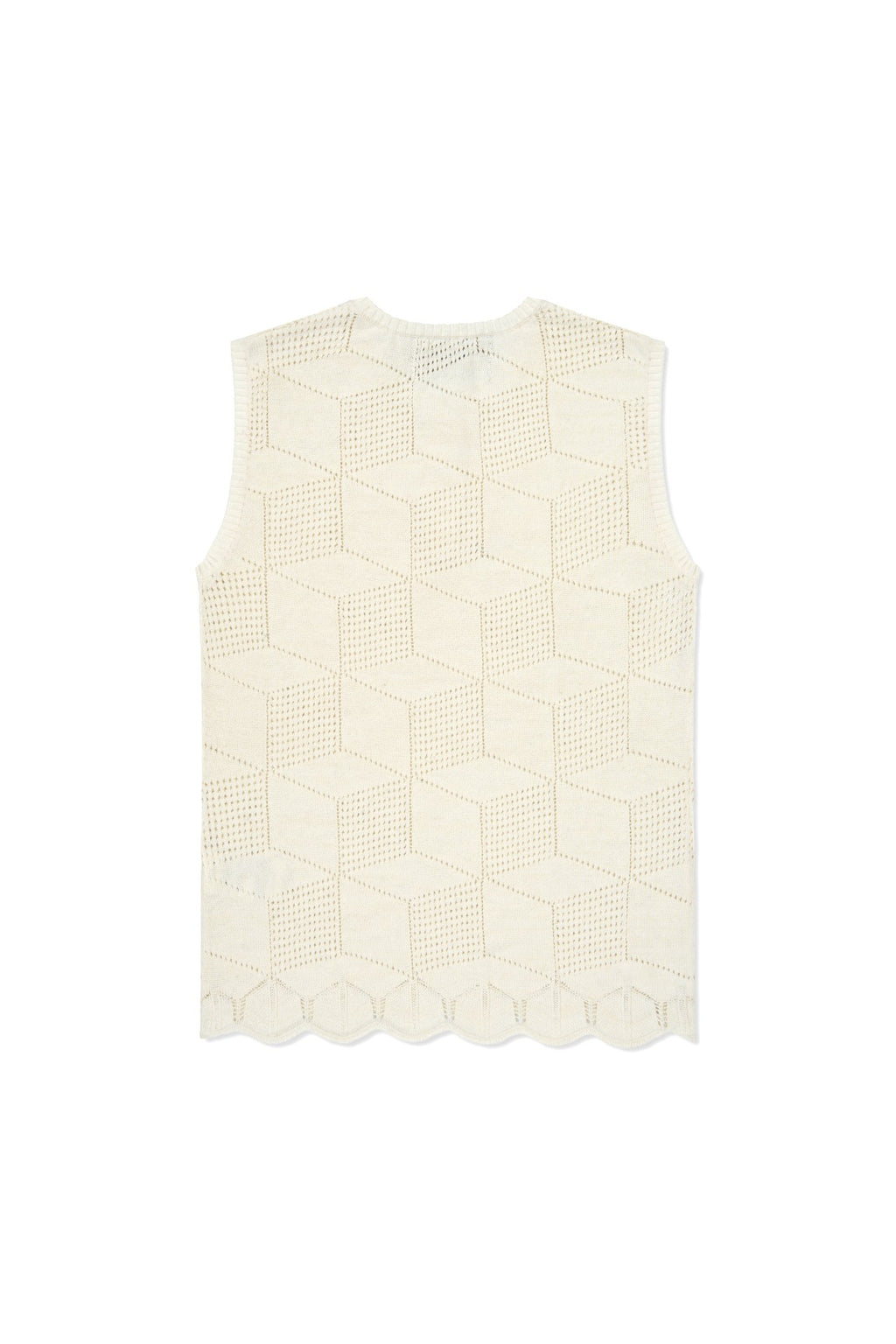 Ioedle - Architectural Infinite Hexagonal Mesh Vest (Ivory) product image 3 | TRAB K-Fashion Australia