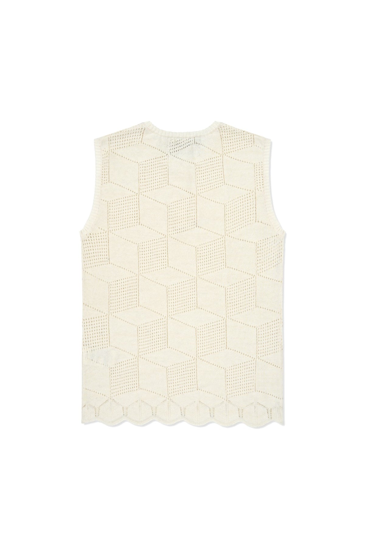 Ioedle - Architectural Infinite Hexagonal Mesh Vest (Ivory) product image 3 | TRAB K-Fashion Australia