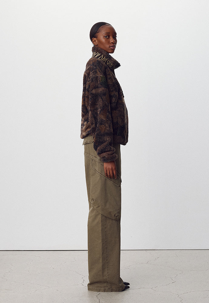 Tonywack - Leaf Camo Printed Fleece Jacket (Brown) product image 3 | TRAB K-Fashion Australia