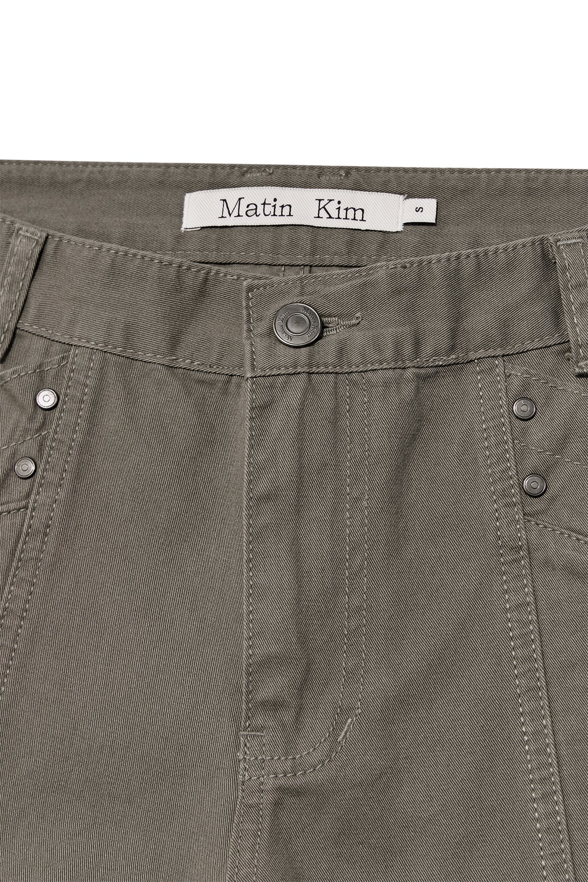 Matin Kim - Semi Slimfit Bermuda Pants (Khaki) product image 3 | TRAB K-Fashion Australia
