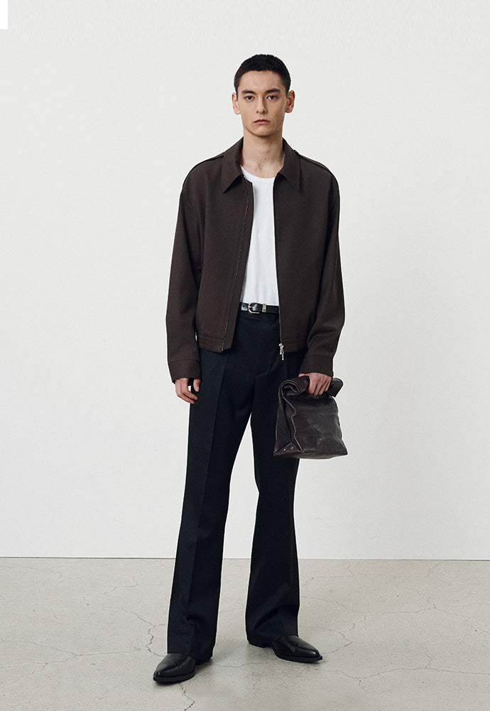 Tonywack - Wool Twill Epaulet Blouson (Brown) product image 3 | TRAB K-Fashion Australia