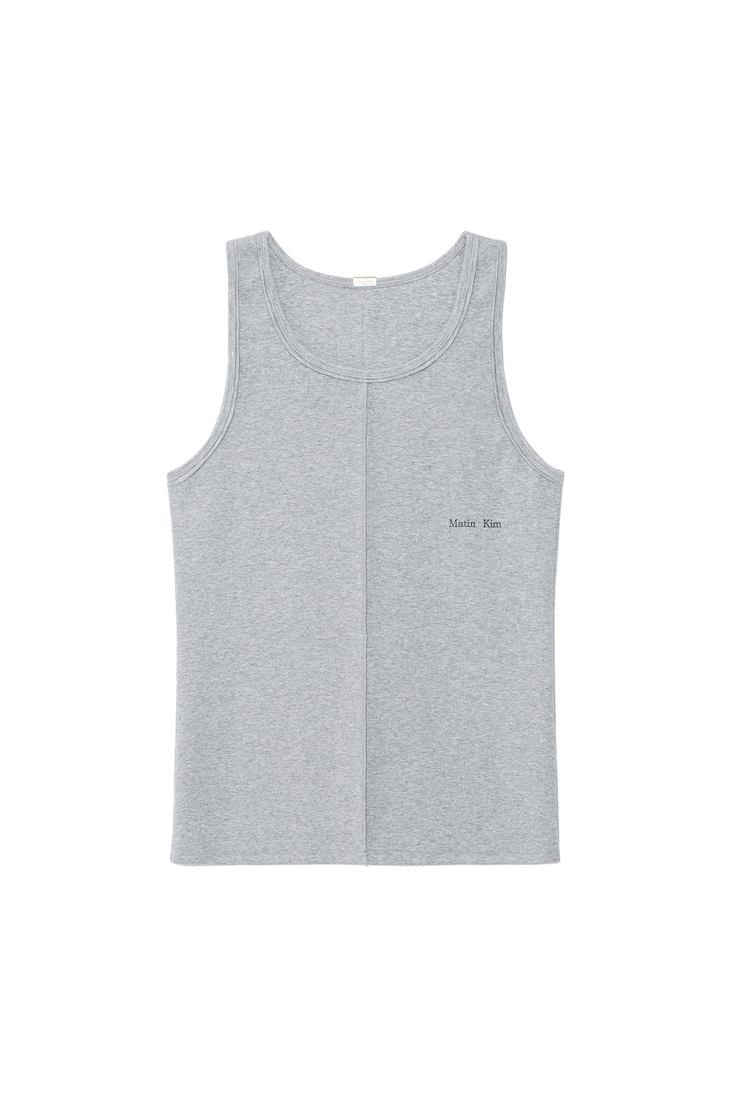 Matin Kim - Small Logo Pintuck Sleeveless Top (Grey) product image 1 | TRAB K-Fashion Australia