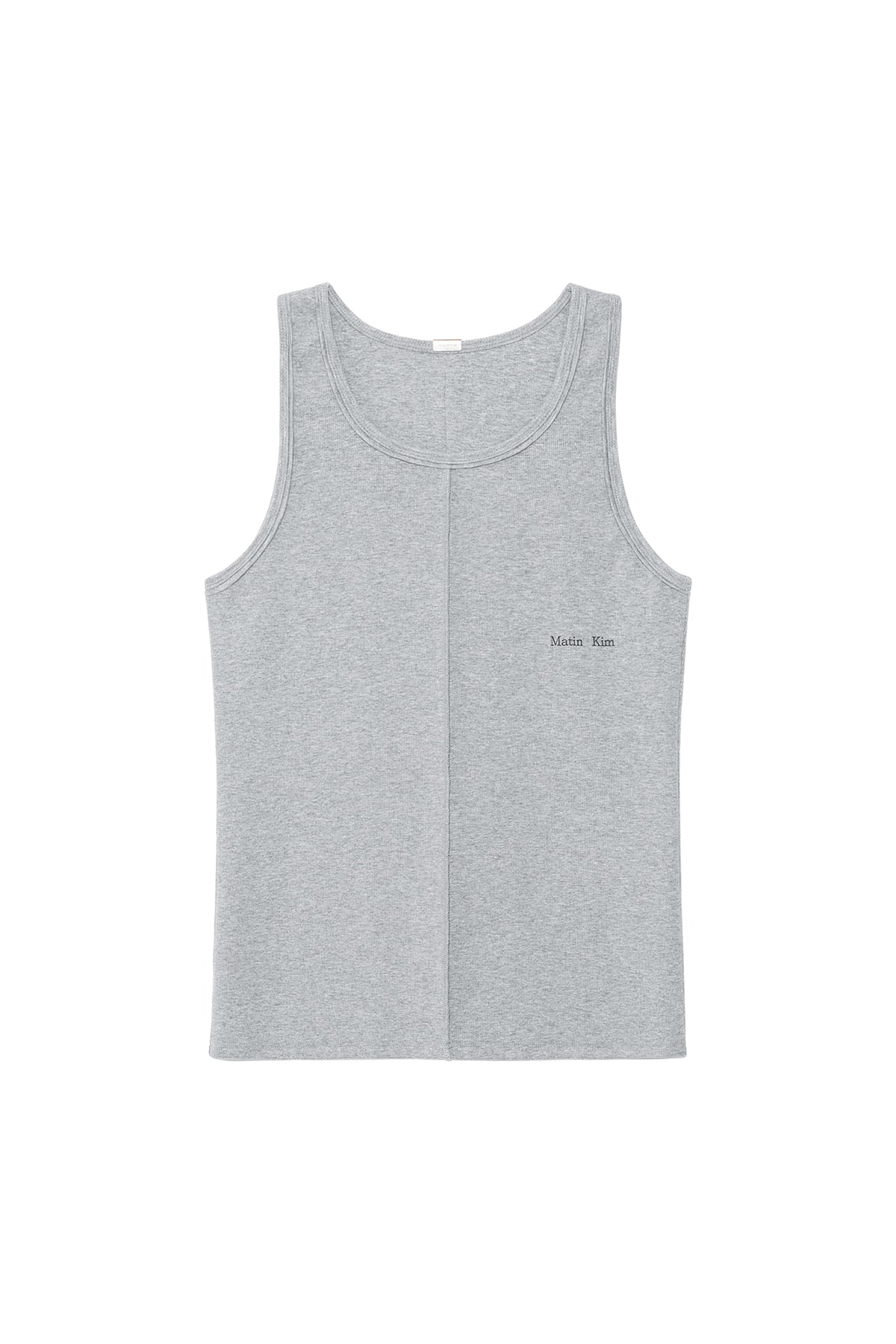 Matin Kim - Small Logo Pintuck Sleeveless Top (Grey) product image 1 | TRAB K-Fashion Australia