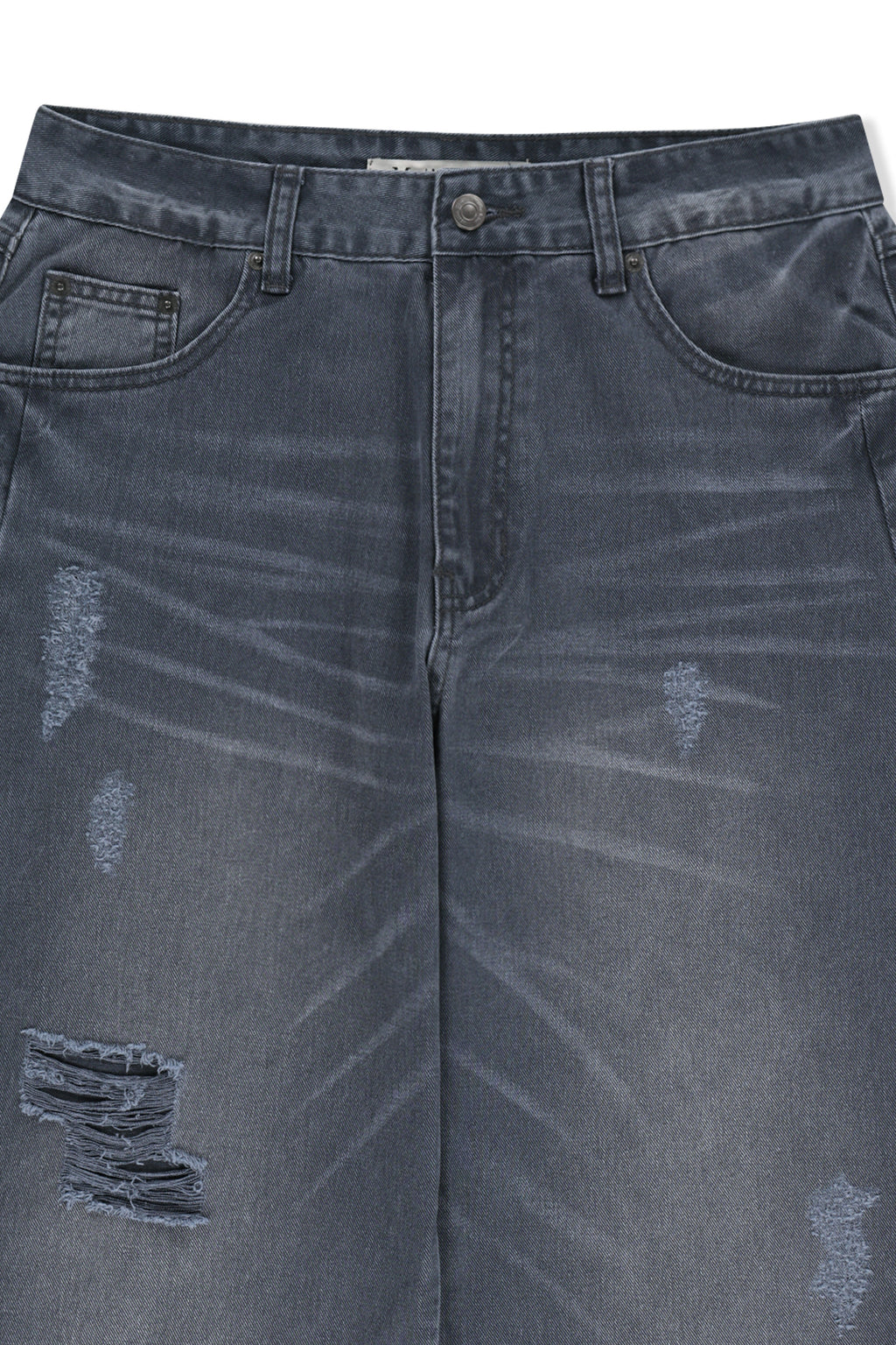 Matin Kim - Shadow Distressed Wide Denim Pants (Blue) product image 3 | TRAB K-Fashion Australia