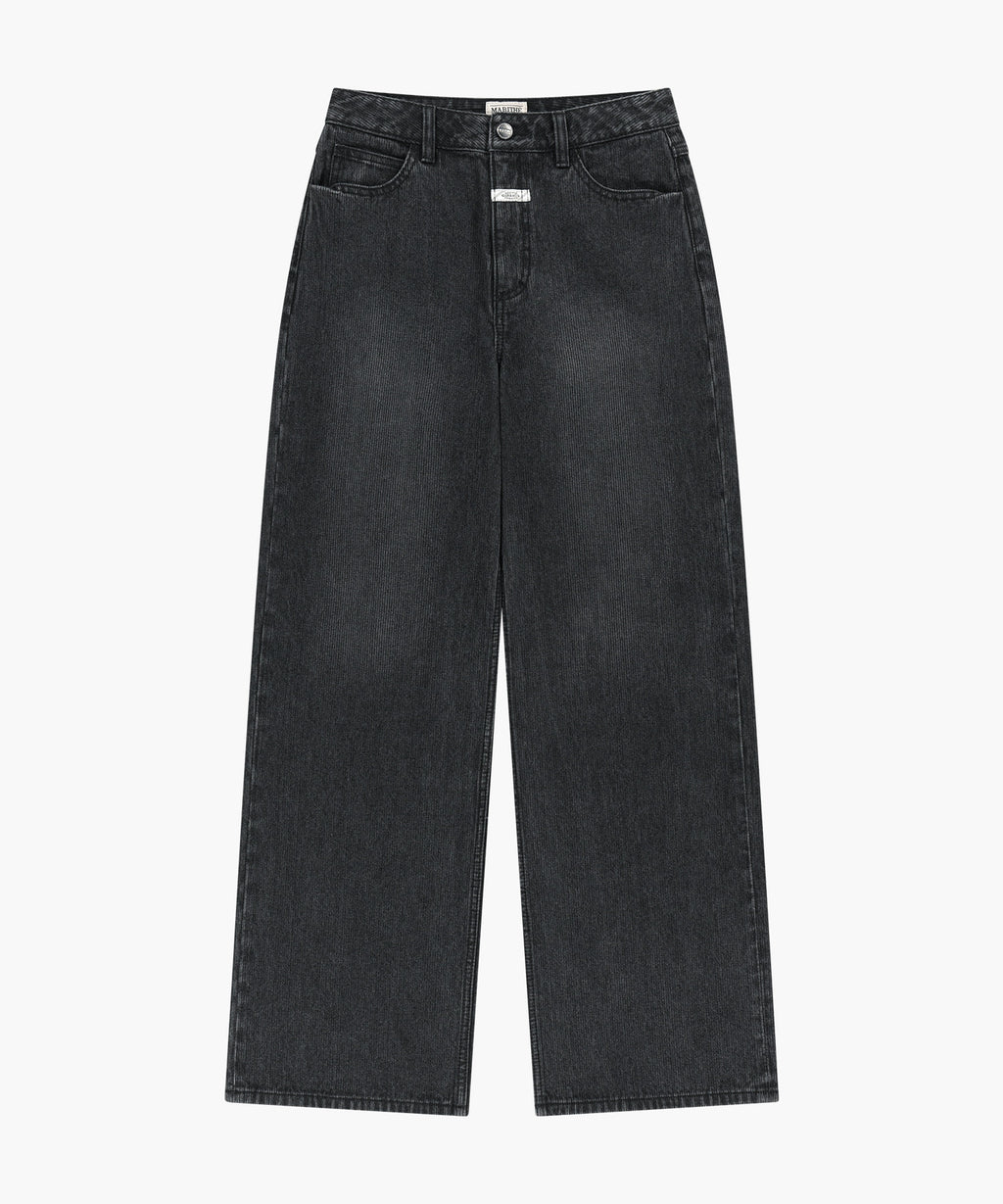 Marithe & Francois Girbaud - [Pre-order – Ships 7 Oct] Semi-wide Stripe Denim Pants (Black) product image 6 | TRAB K-Fashion Australia
