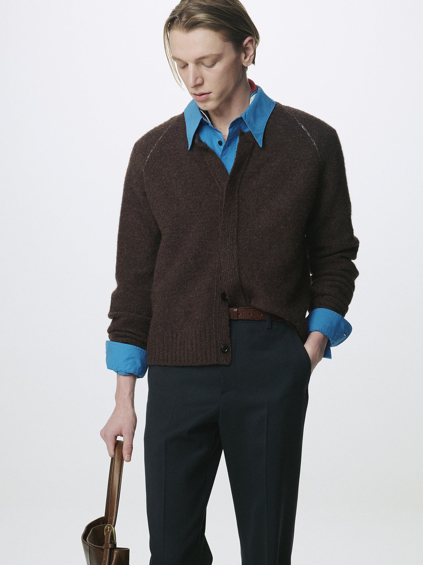 Tonywack - Placket Button Down Knit Cardigan (Brown) product image 8 | TRAB K-Fashion Australia