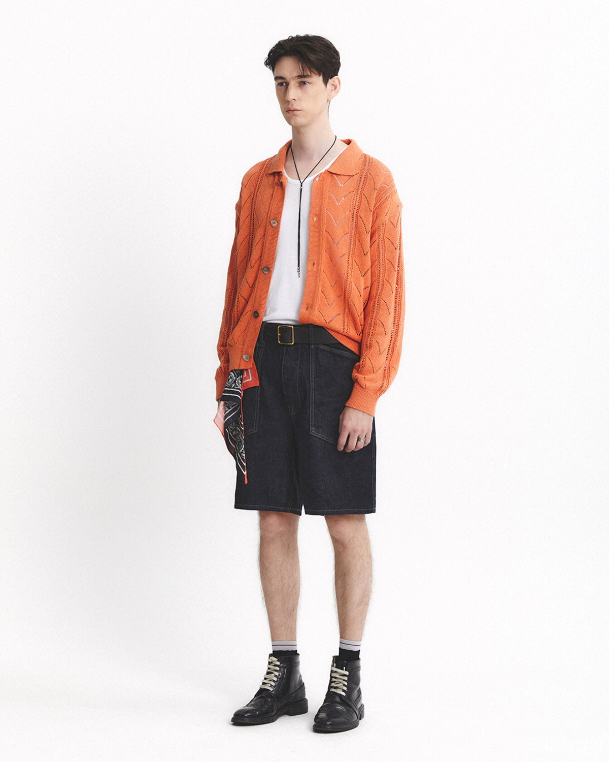 Eastlogue - Herringbone Crochet Cardigan (L.orange) product image 4 | TRAB K-Fashion Australia