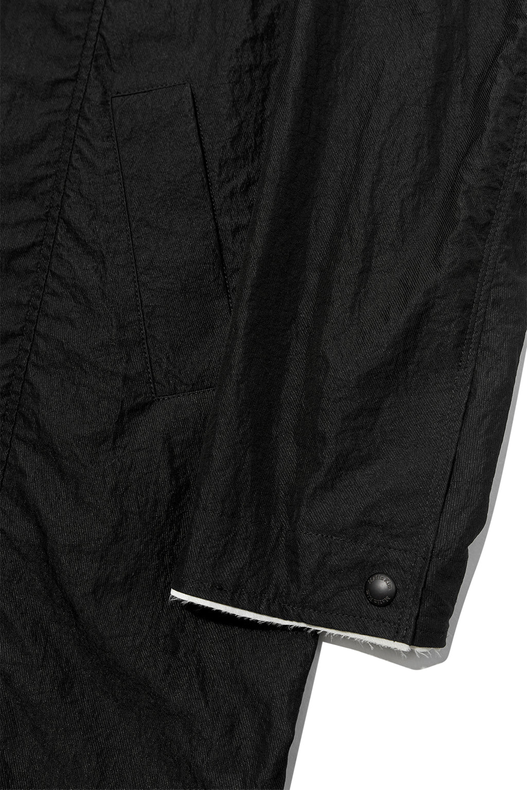 Matin Kim - Back Logo Point Nylon Long Coat (Black) product image 4 | TRAB K-Fashion Australia