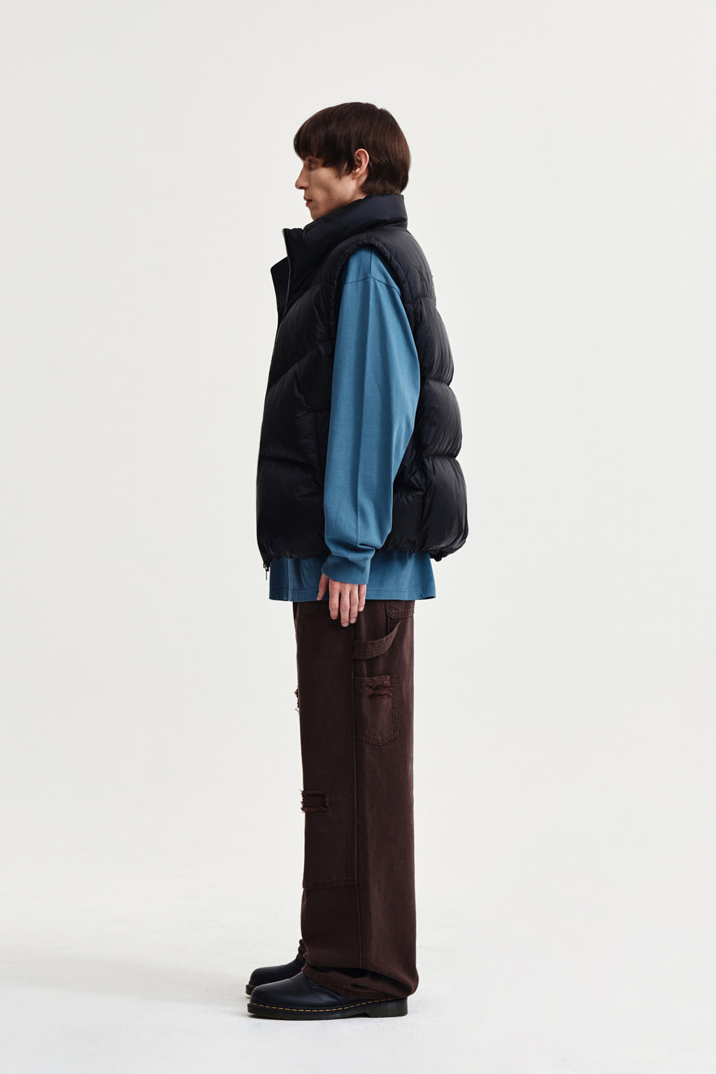 Matin Kim - Unbalance Quilted Down Vest (Black) product image 6 | TRAB K-Fashion Australia