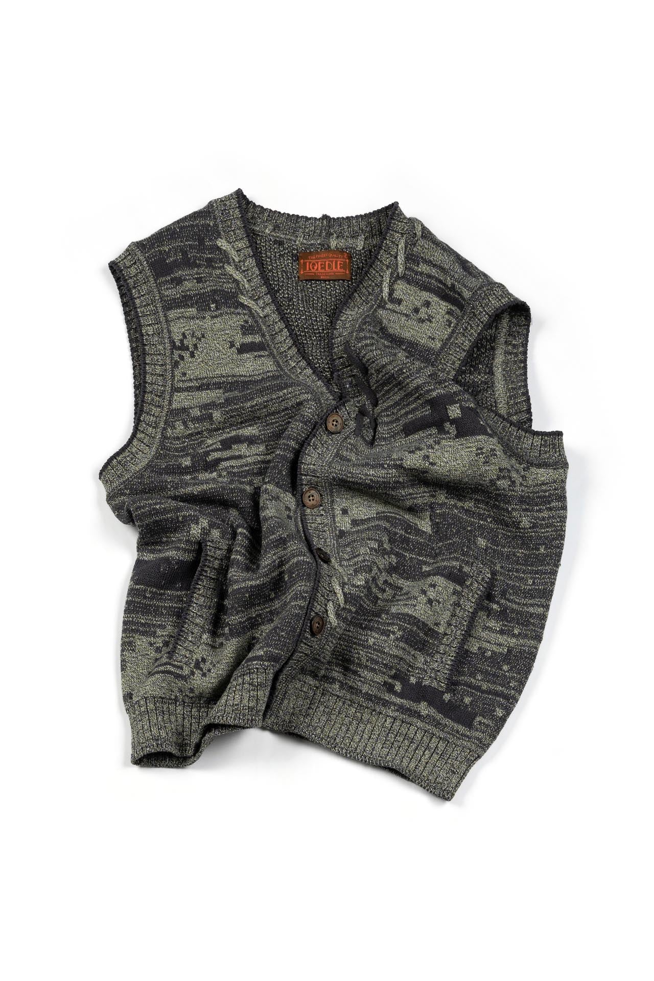 Ioedle - Mosaic Urban Knit Vest Cardigan (Green) product image 1 | TRAB K-Fashion Australia