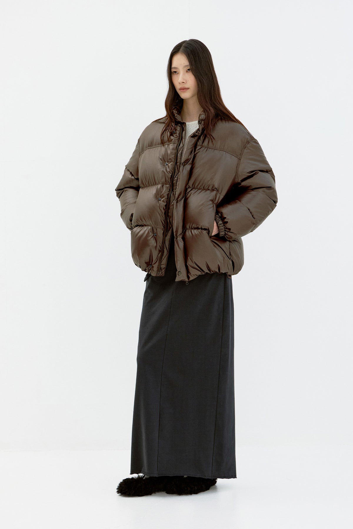 Coor - Lucent Oversized Puffer (Brown) product image 3 | TRAB K-Fashion Australia