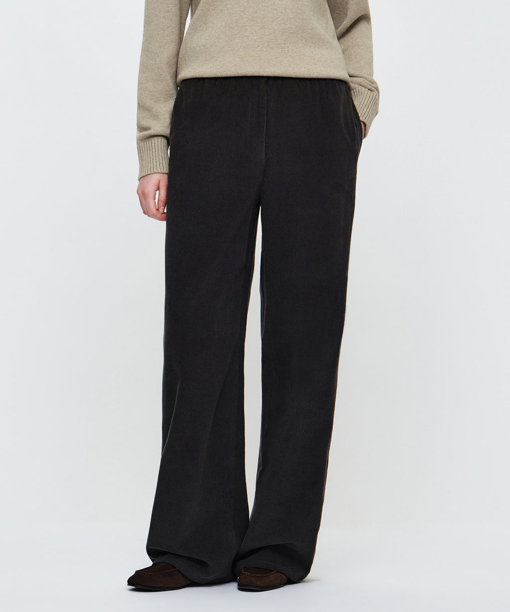 Marithe & Francois Girbaud - Corduroy Easy Pants (Charcoal) product image 1 | TRAB K-Fashion Australia
