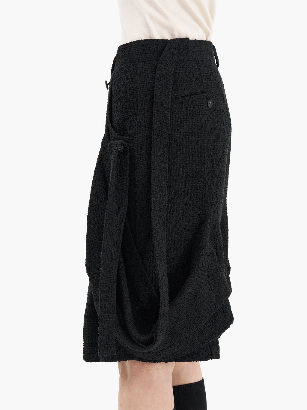 Jiyong Kim - Layered Panel Strap Shorts (Black) product image 2 | TRAB K-Fashion Australia