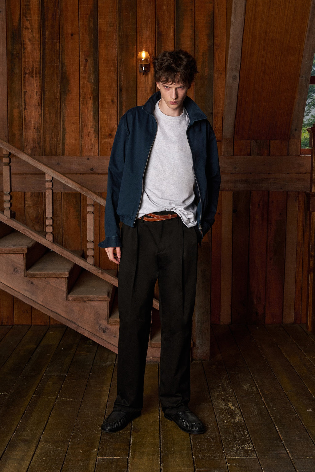 STU - Arch Pleat Cotton Pants (Black) product image 2 | TRAB K-Fashion Australia
