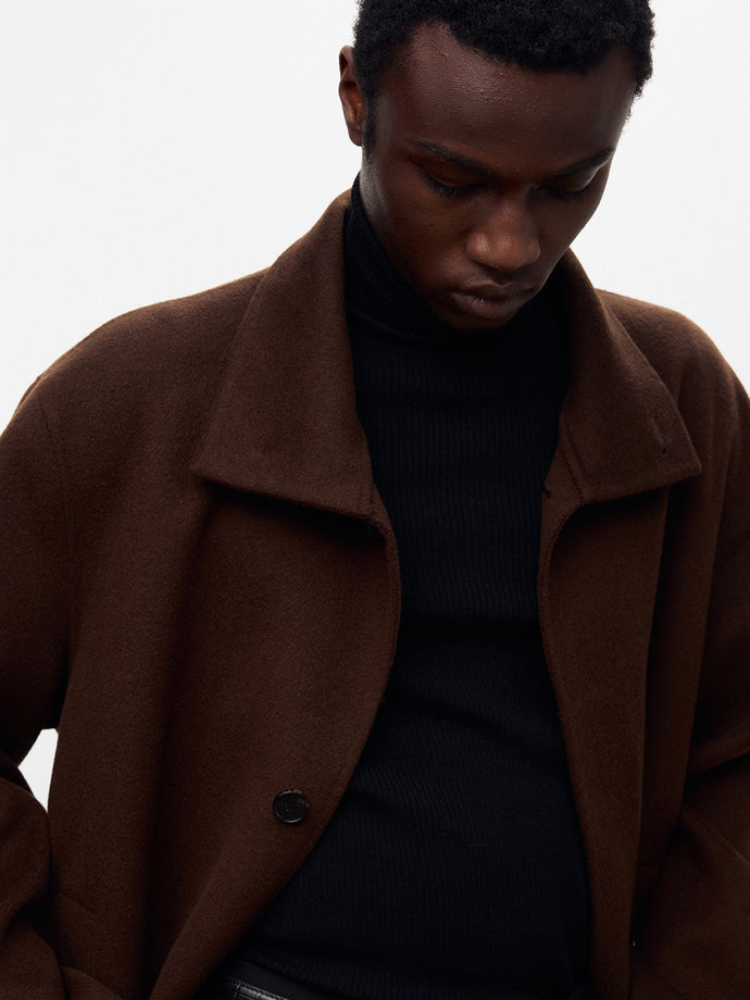 Tonywack - Hand-Made Wool Cashmere Stand-Collar Coat (Penny Brown) product image 11 | TRAB K-Fashion Australia