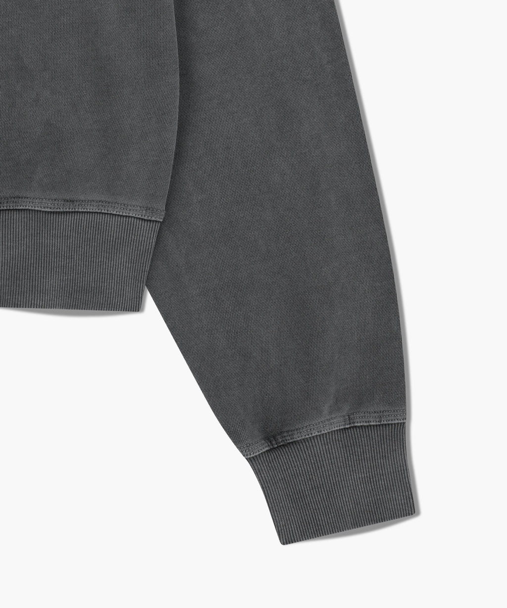 Marithe & Francois Girbaud - Classic Logo Garment Dyed Crop Sweatshirt (Charcoal) product image 4 | TRAB K-Fashion Australia