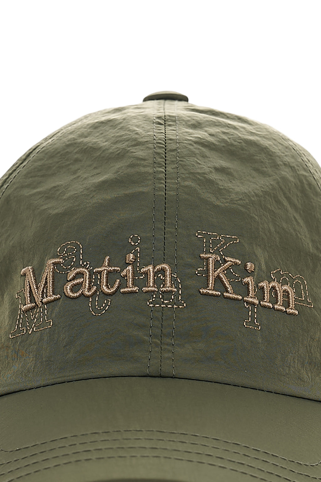 Matin Kim - Overlay Logo Ball Cap (Khaki) product image 4 | TRAB K-Fashion Australia