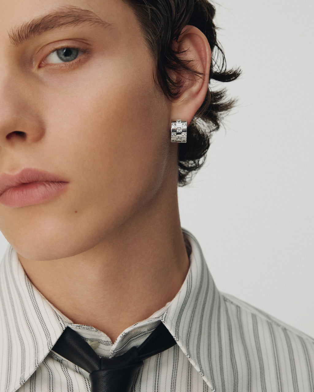 Numbering - Checkered Hoop Earrings #3232 product image 1 | TRAB K-Fashion Australia