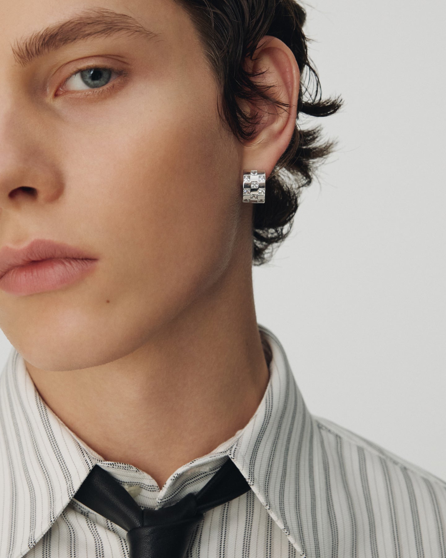 Numbering - Checkered Hoop Earrings #3232 product image 1 | TRAB K-Fashion Australia