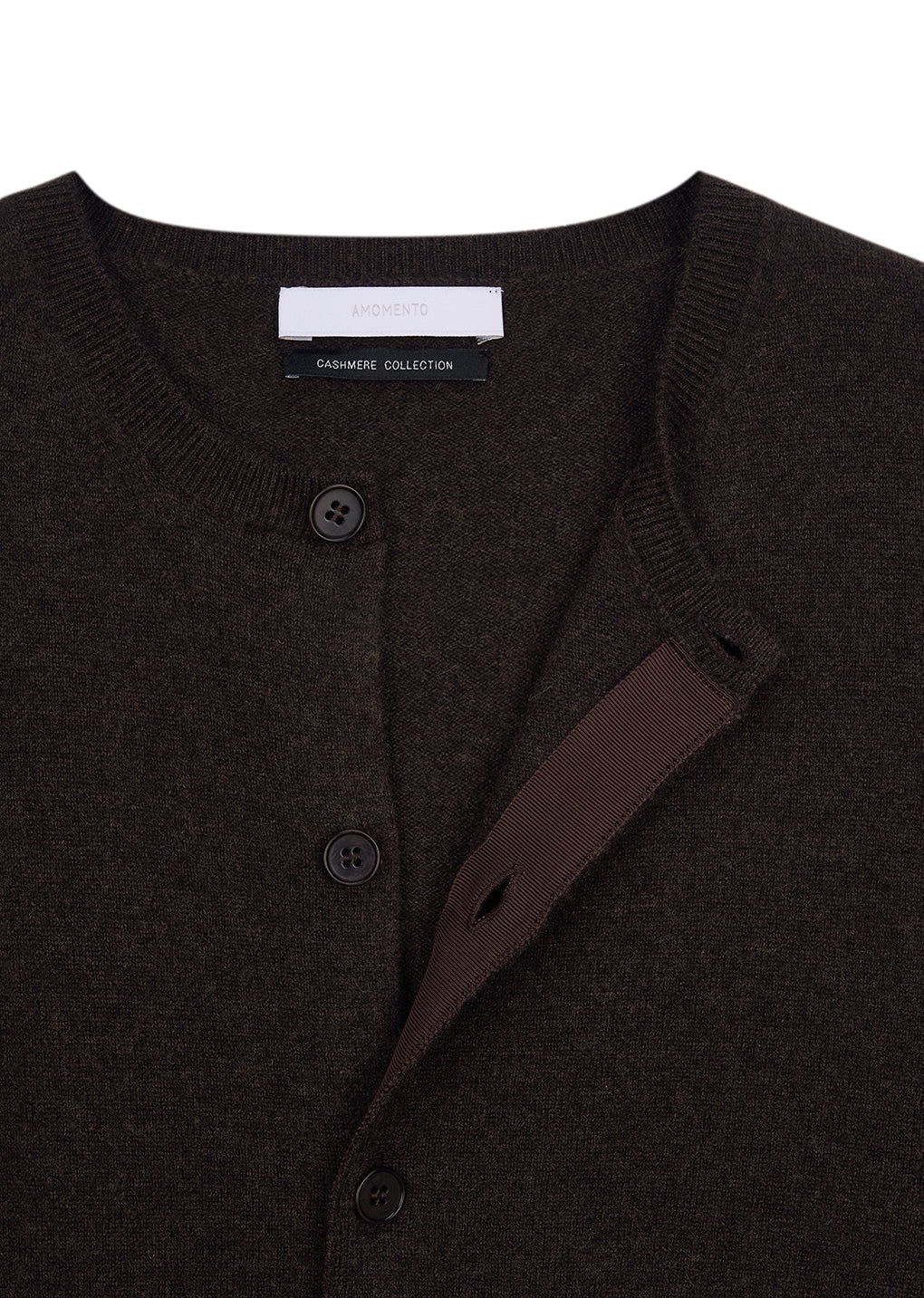 Amomento - Men's Cashmere Crewneck Cardigan (Brown) product image 9 | TRAB K-Fashion Australia